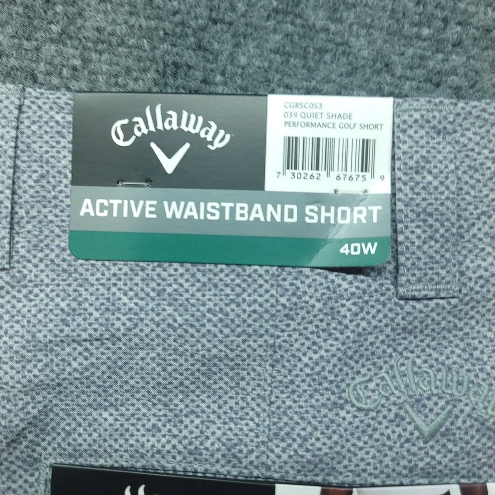 Callaway Mens 40 Quiet Shade Grey Performance Golf Shorts Active Waistband NEW